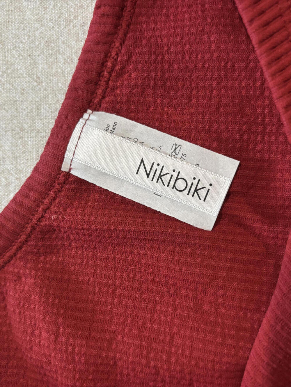 Nikibiki Red Ribbed One Shoulder Tank - Picture 2 of 5